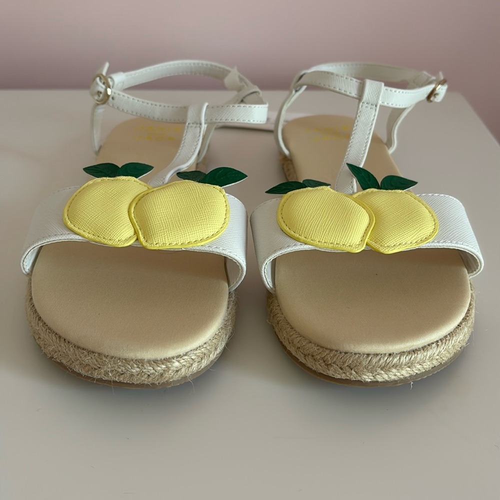 NWT Janie and Jack Collections White Lemon Sandals - Girls Size 5K - Picture 2 of 11
